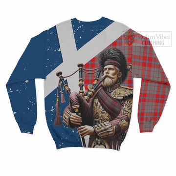 Moubray Tartan Sweatshirt with Family Crest Scottish Bagpiper Vibes - Tartan Vibes Clothing