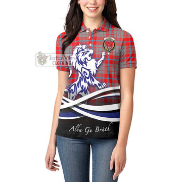 Moubray Tartan Women's Polo Shirt with Alba Gu Brath Regal Lion Emblem - Tartan Vibes Clothing