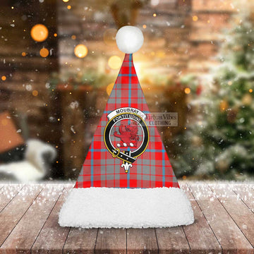 Moubray Tartan Christmas Santa Hats with Family Crest - Tartan Vibes Clothing
