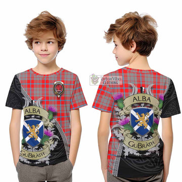 Moubray Tartan Family Crest Kid T-Shirt Lion Rampant Royal Thistle Shield Celtic Inspired - Tartan Vibes Clothing