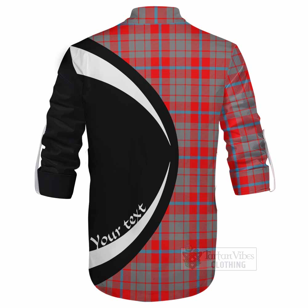 Moubray Tartan Ghillie Kilt Shirt with Family Crest Circle Style - Tartan Vibes Clothing
