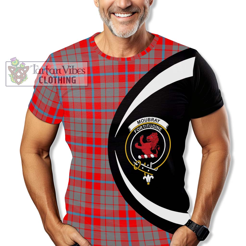Moubray Tartan T-Shirt with Family Crest Circle Style - Tartan Vibes Clothing