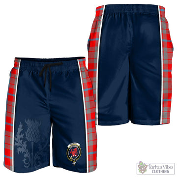 Tartan Vibes Clothing Moubray Tartan Men's Shorts with Family Crest and Scottish Thistle Vibes Sport Style