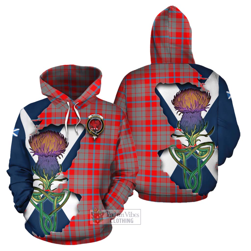 Tartan Vibes Clothing Moubray Tartan Family Crest Cotton Hoodie Scottish Thistle Celtic Inspired