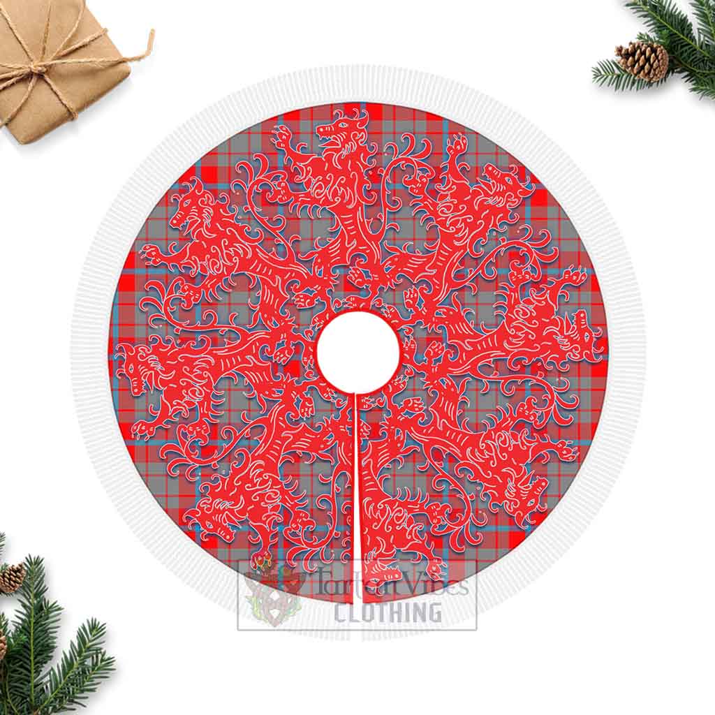 Moubray Tartan Christmas Tree Skirt Lion Rampant Style Fringed Tree Skirts - Tartan Vibes Clothing