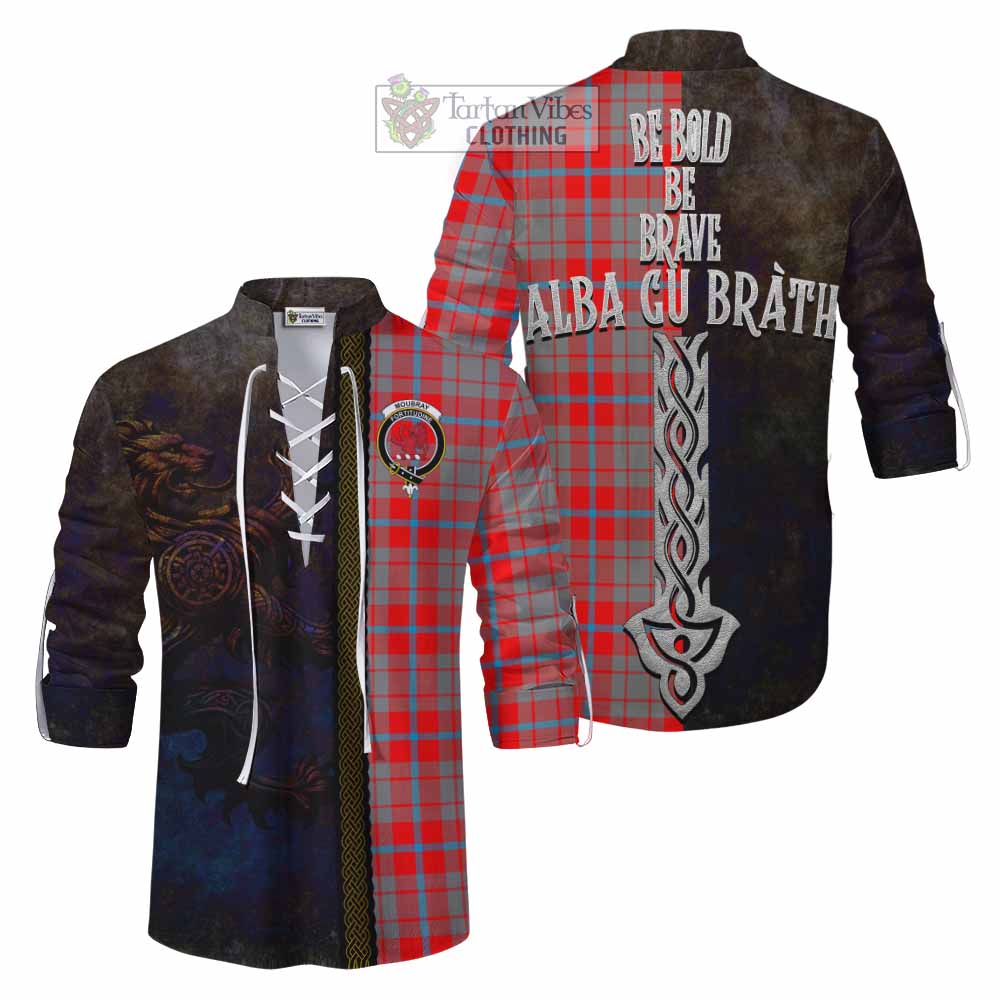 Tartan Vibes Clothing Moubray Tartan Family Crest Ghillie Kilt Shirt Alba Gu Brath Be Brave Lion Ancient Style
