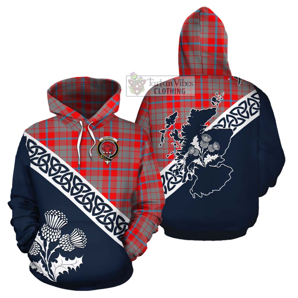 Moubray Tartan Cotton Hoodie Featuring Thistle and Scotland Map Zip Hoodie - Tartan Vibes Clothing