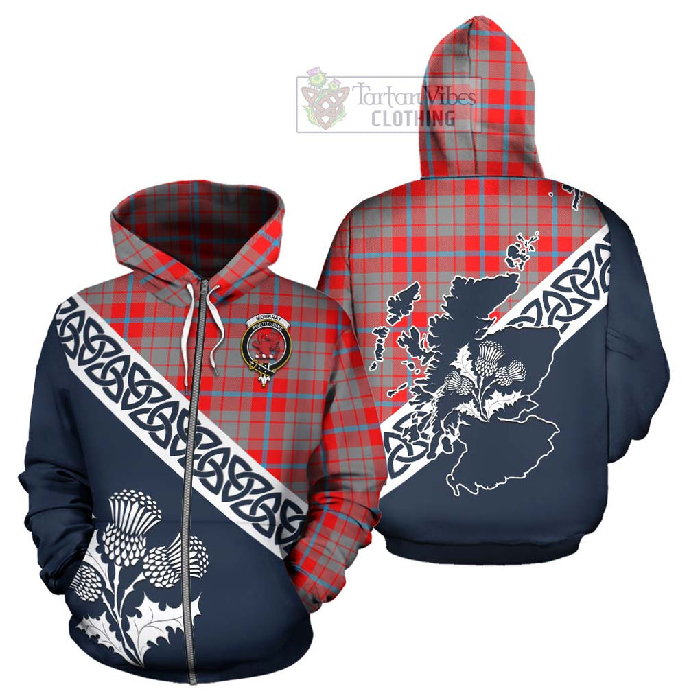 Moubray Tartan Hoodie Featuring Thistle and Scotland Map - Tartan Vibes Clothing