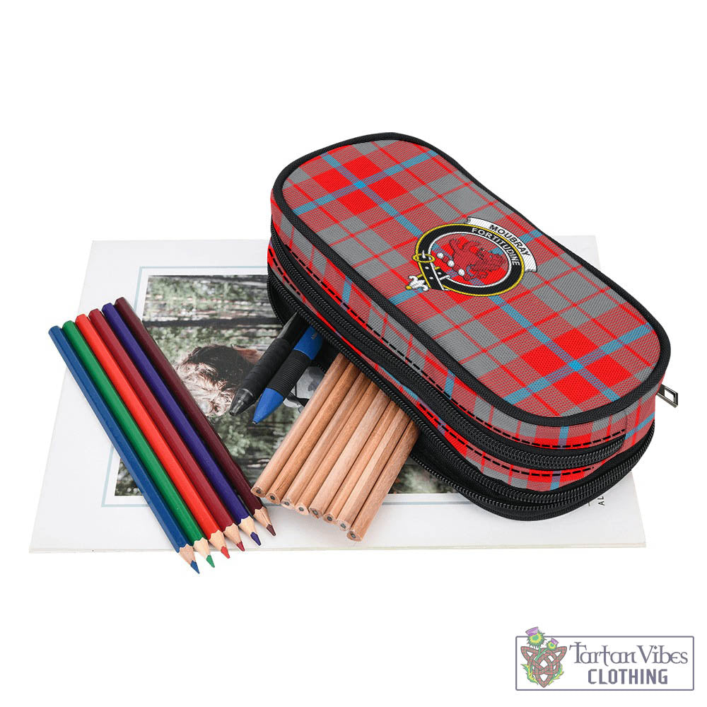Moubray Tartan Pen and Pencil Case with Family Crest - Tartan Vibes Clothing