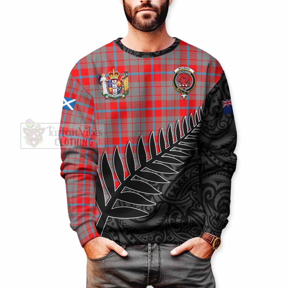 Tartan Vibes Clothing Moubray Crest Tartan Sweatshirt with New Zealand Silver Fern Half Style