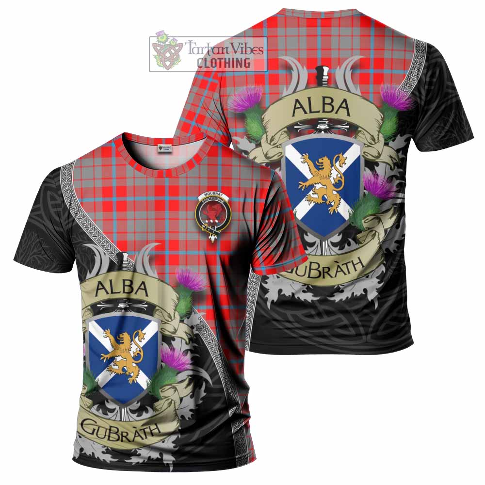 Moubray Tartan Family Crest T-Shirt Lion Rampant Royal Thistle Shield Celtic Inspired - Tartan Vibes Clothing