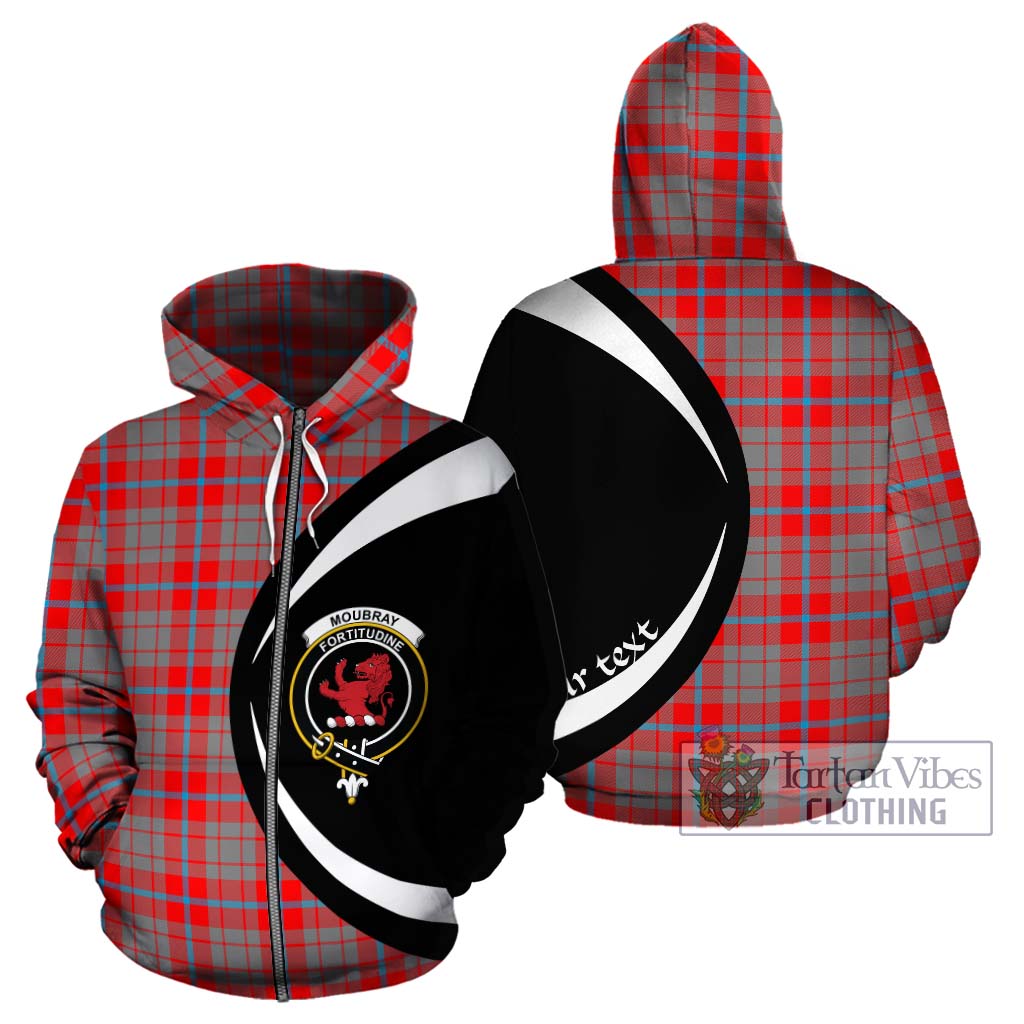 Moubray Tartan Hoodie with Family Crest Circle Style - Tartan Vibes Clothing