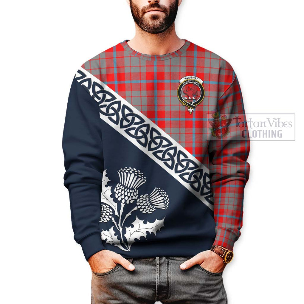 Moubray Tartan Sweatshirt Featuring Thistle and Scotland Map - Tartan Vibes Clothing