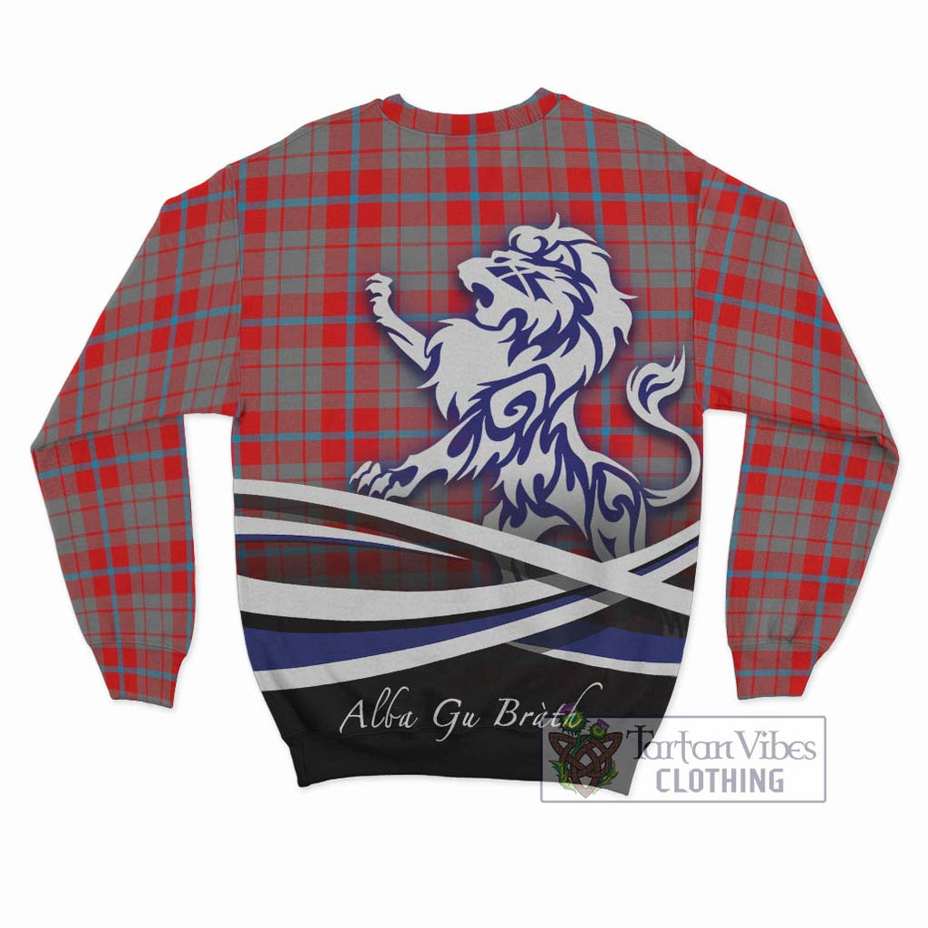 Moubray Tartan Sweatshirt with Alba Gu Brath Regal Lion Emblem - Tartan Vibes Clothing