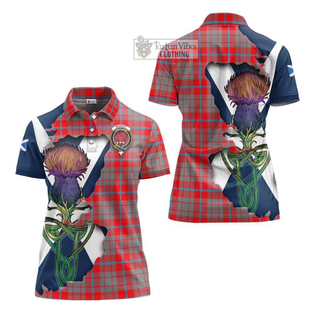 Moubray Tartan Family Crest Women's Polo Shirt Scottish Thistle Celtic Inspired - Tartan Vibes Clothing