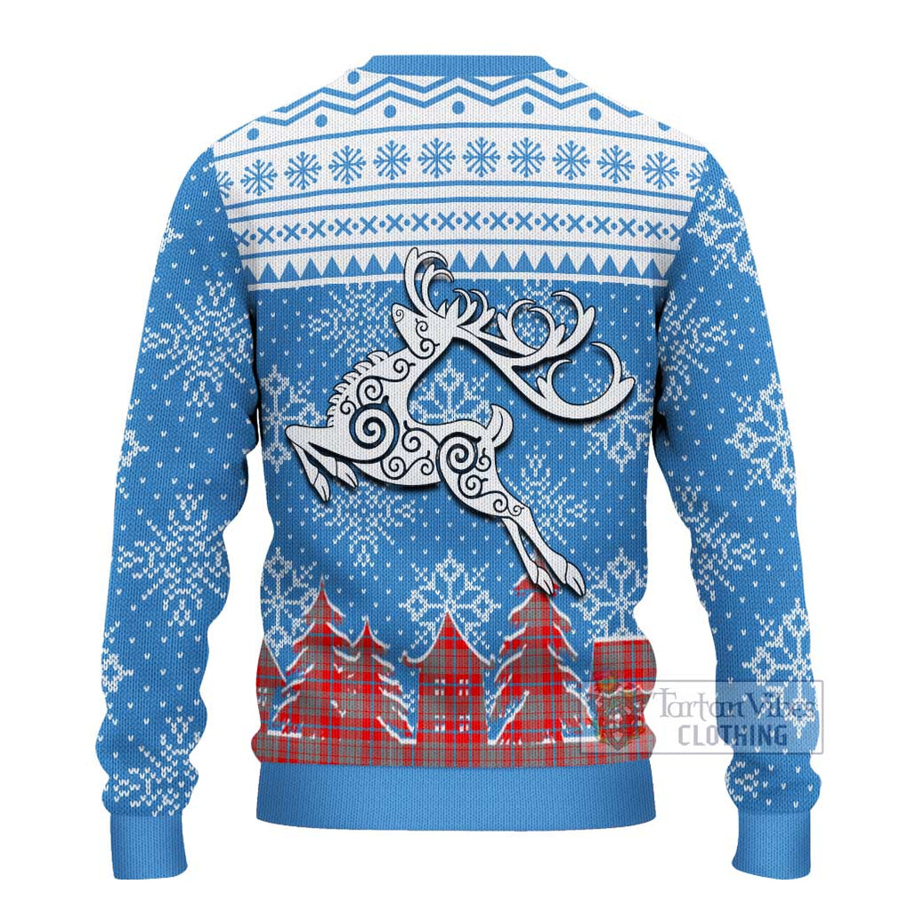 Moubray Clan Christmas Ugly Sweater Celtic Reindeer Style - Tartan Vibes Clothing