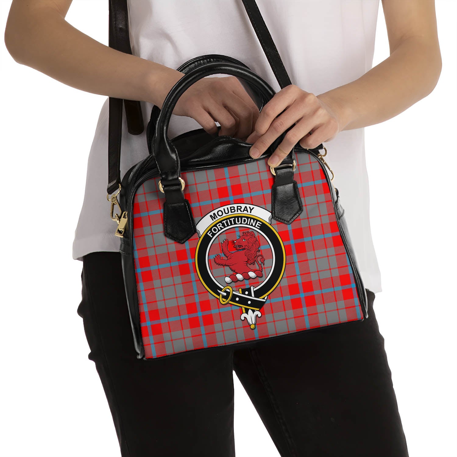 Moubray Tartan Shoulder Handbags with Family Crest - Tartan Vibes Clothing