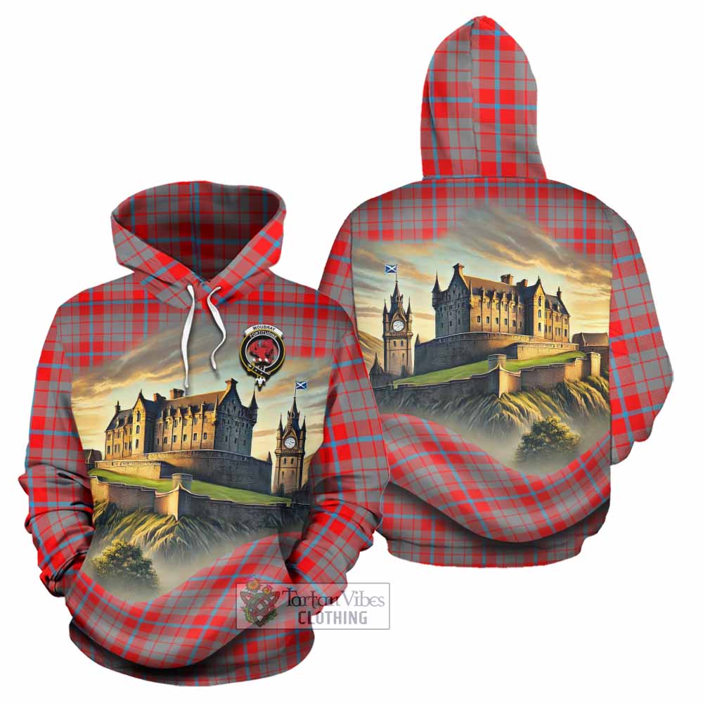 Moubray Tartan Family Crest Hoodie with Scottish Ancient Castle Style - Tartan Vibes Clothing