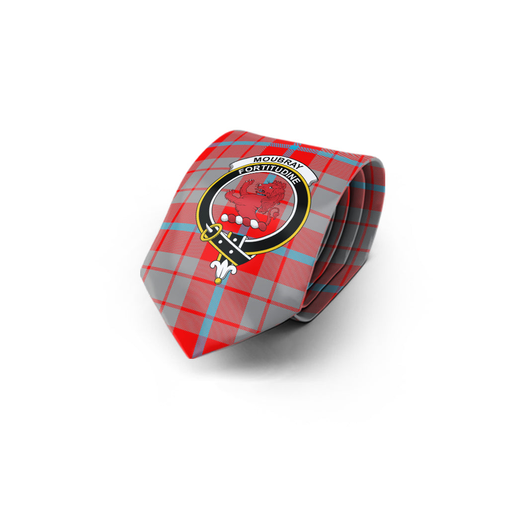 Moubray Tartan Classic Necktie with Family Crest - Tartan Vibes Clothing