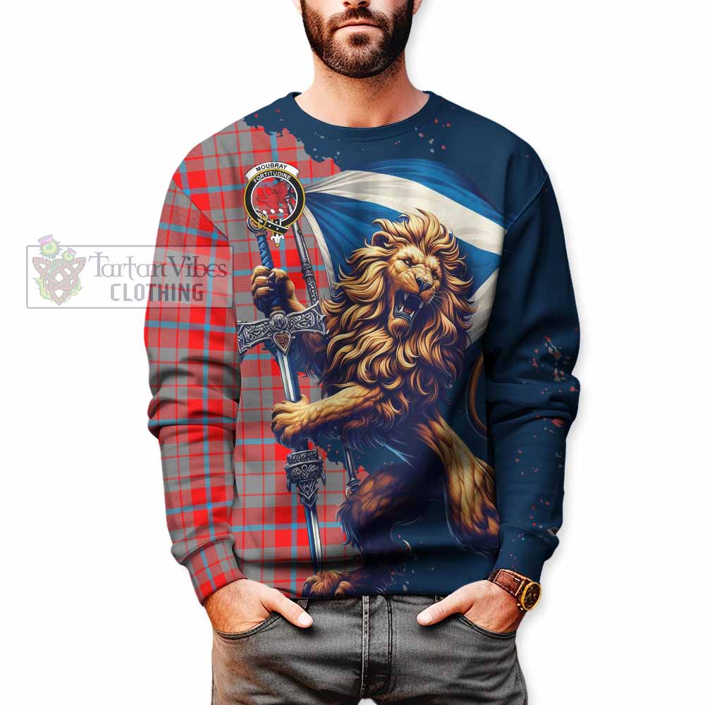 Moubray Tartan Family Crest Sweatshirt with Scottish Majestic Lion - Tartan Vibes Clothing