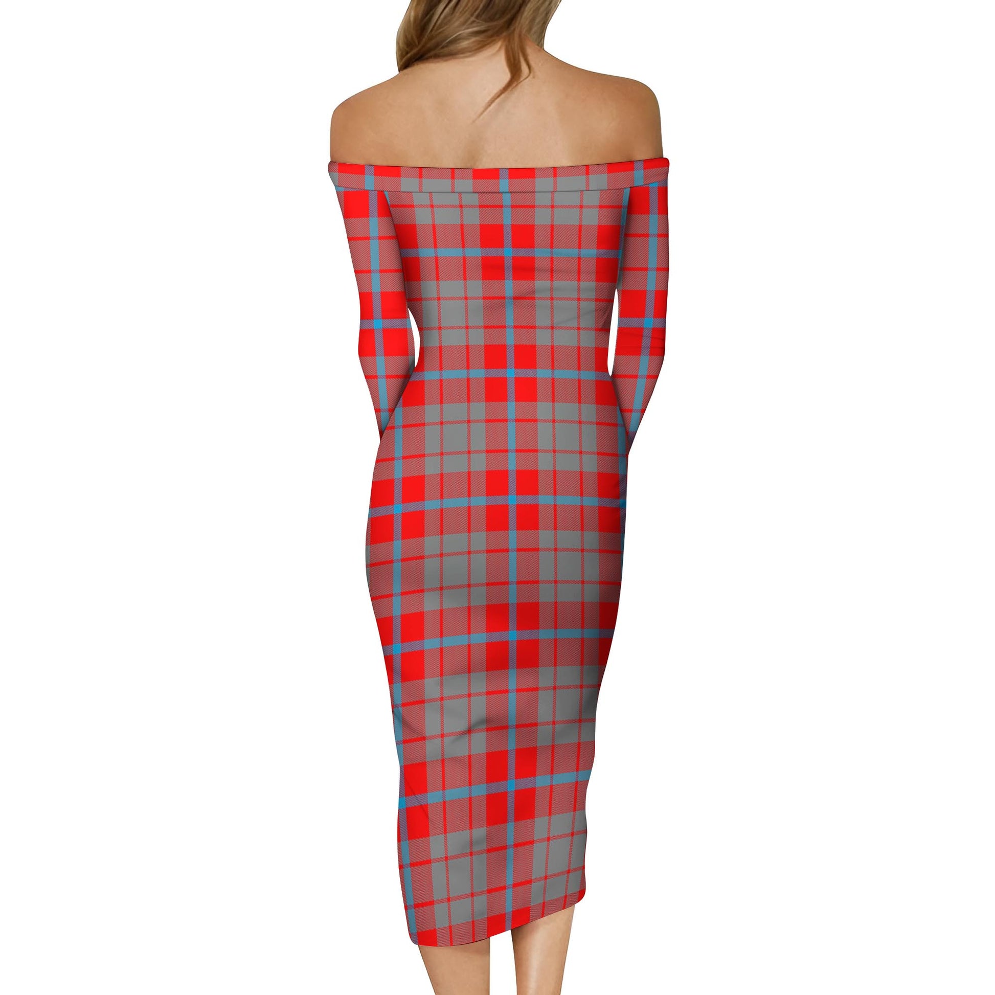 Moubray Tartan Off Shoulder Lady Dress - Tartan Vibes Clothing