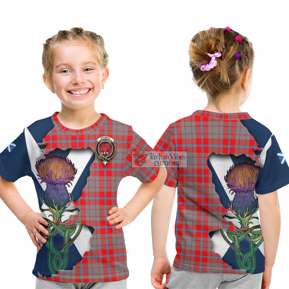 Tartan Vibes Clothing Moubray Tartan Family Crest Kid T-Shirt Scottish Thistle Celtic Inspired