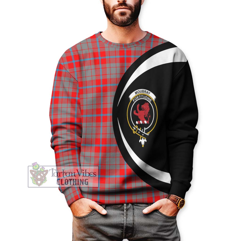 Moubray Tartan Sweatshirt with Family Crest Circle Style - Tartan Vibes Clothing
