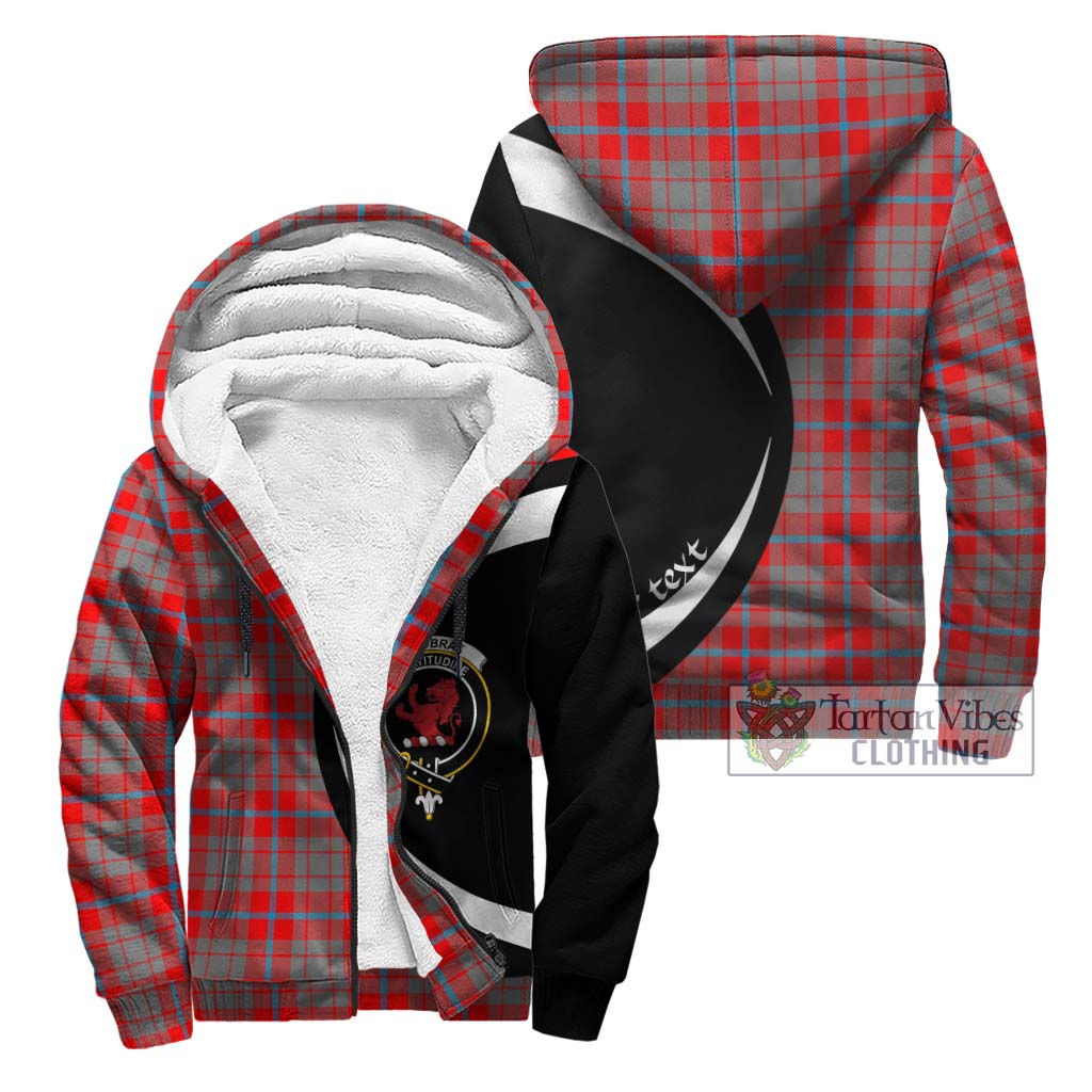 Moubray Tartan Sherpa Hoodie with Family Crest Circle Style Unisex - Tartan Vibes Clothing