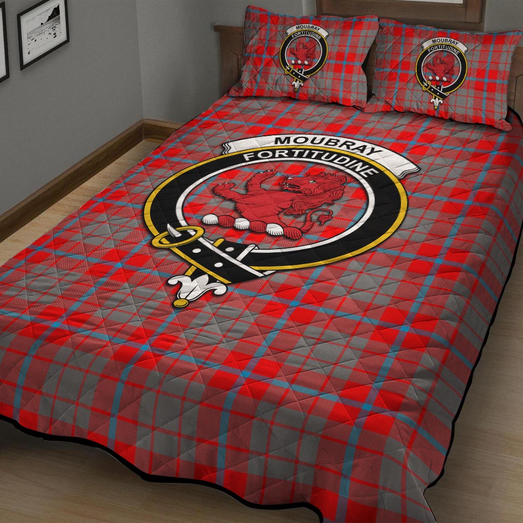 Moubray Tartan Quilt Bed Set with Family Crest - Tartan Vibes Clothing