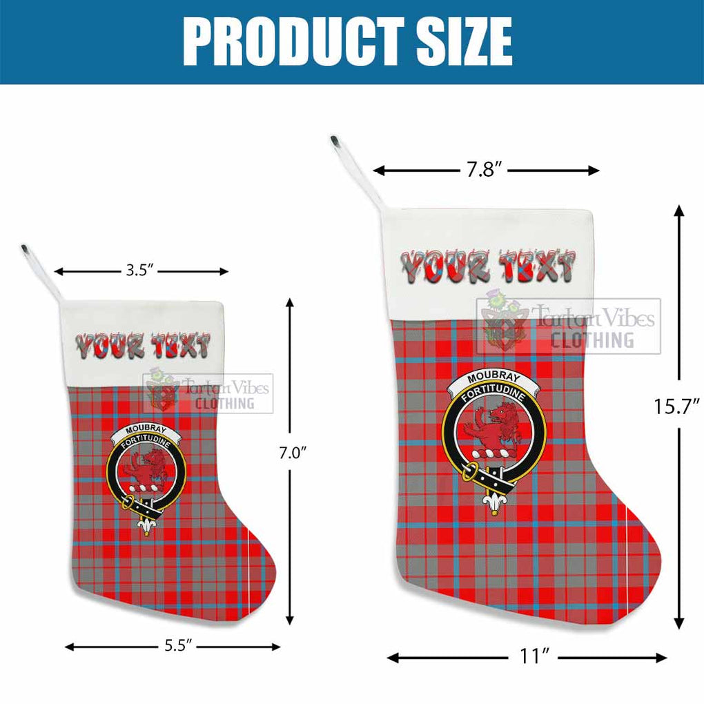 Moubray Tartan Family Crest Christmas Stocking with Personalized Text - Tartan Vibes Clothing
