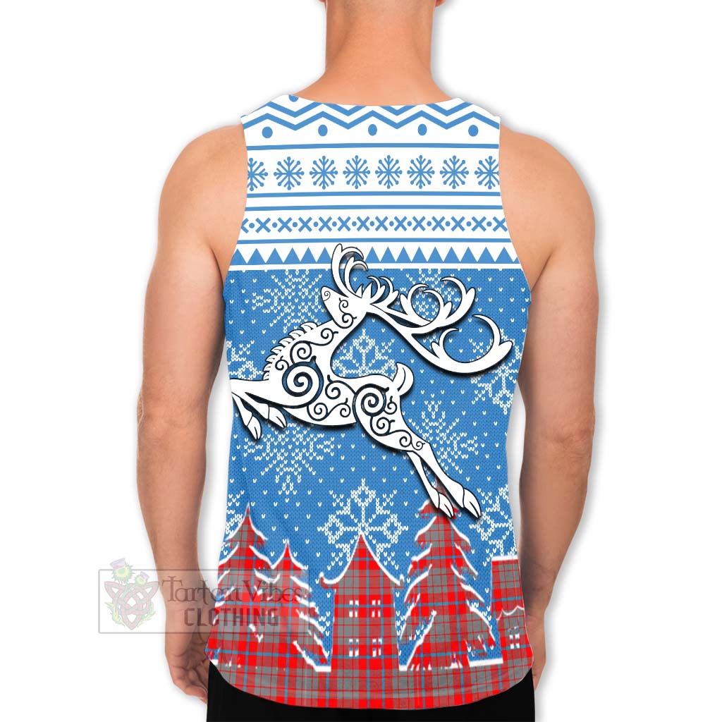 Moubray Clan Christmas Men's Tank Top Celtic Reindeer Style - Tartan Vibes Clothing