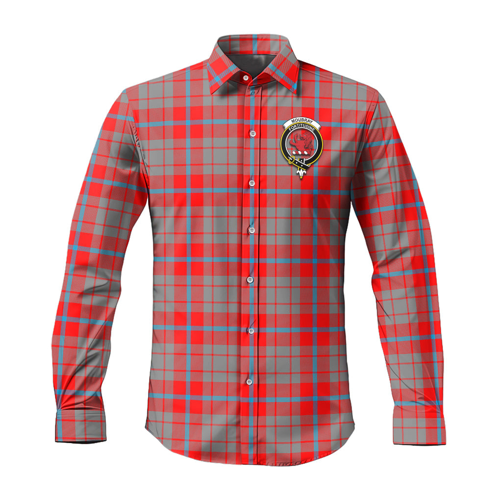 Moubray Tartan Long Sleeve Button Up Shirt with Family Crest Men's Shirt - Tartan Vibes Clothing
