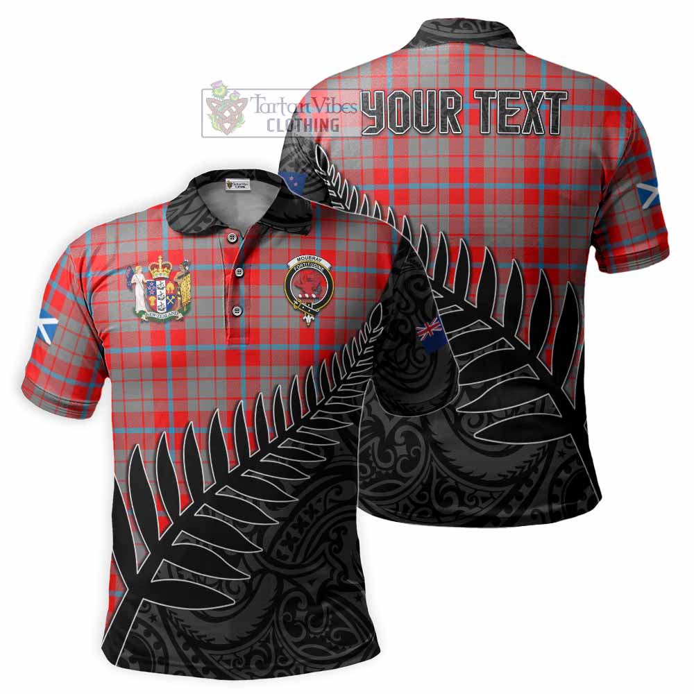 Moubray Crest Tartan Polo Shirt with New Zealand Silver Fern Half Style