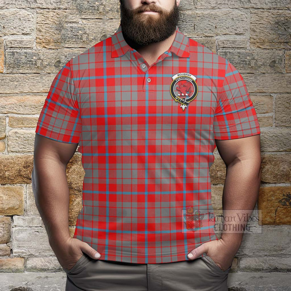 Moubray Tartan Polo Shirt with Family Crest Celtic Skull Style - Tartan Vibes Clothing