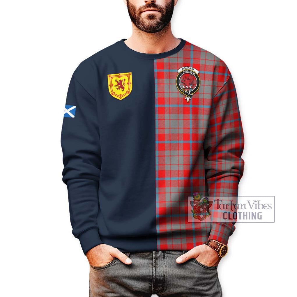 Moubray Tartan Sweatshirt Alba with Scottish Lion Royal Arm Half Style - Tartan Vibes Clothing