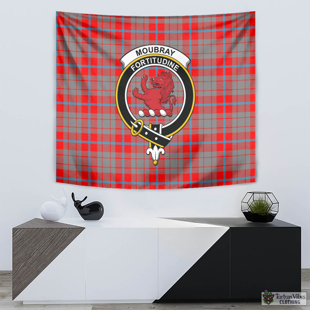 Moubray Tartan Tapestry Wall Hanging and Home Decor for Room with Family Crest - Tartan Vibes Clothing