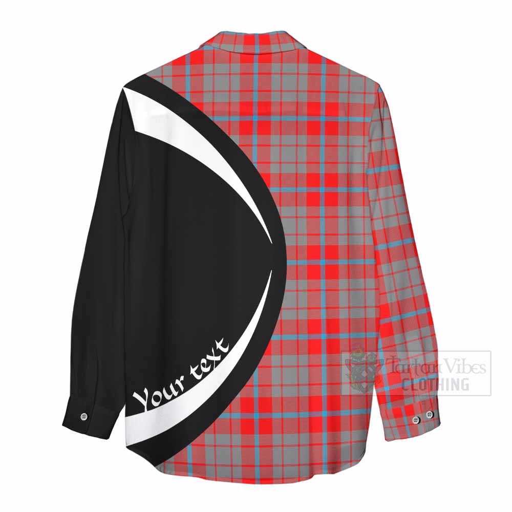 Moubray Tartan Women's Casual Shirt with Family Crest Circle Style - Tartan Vibes Clothing