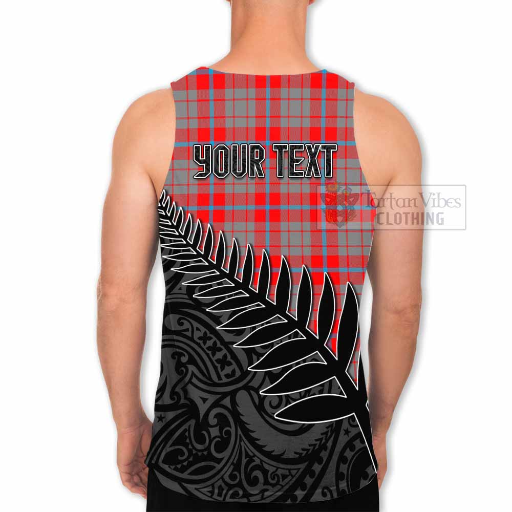 Tartan Vibes Clothing Moubray Crest Tartan Men's Tank Top with New Zealand Silver Fern Half Style