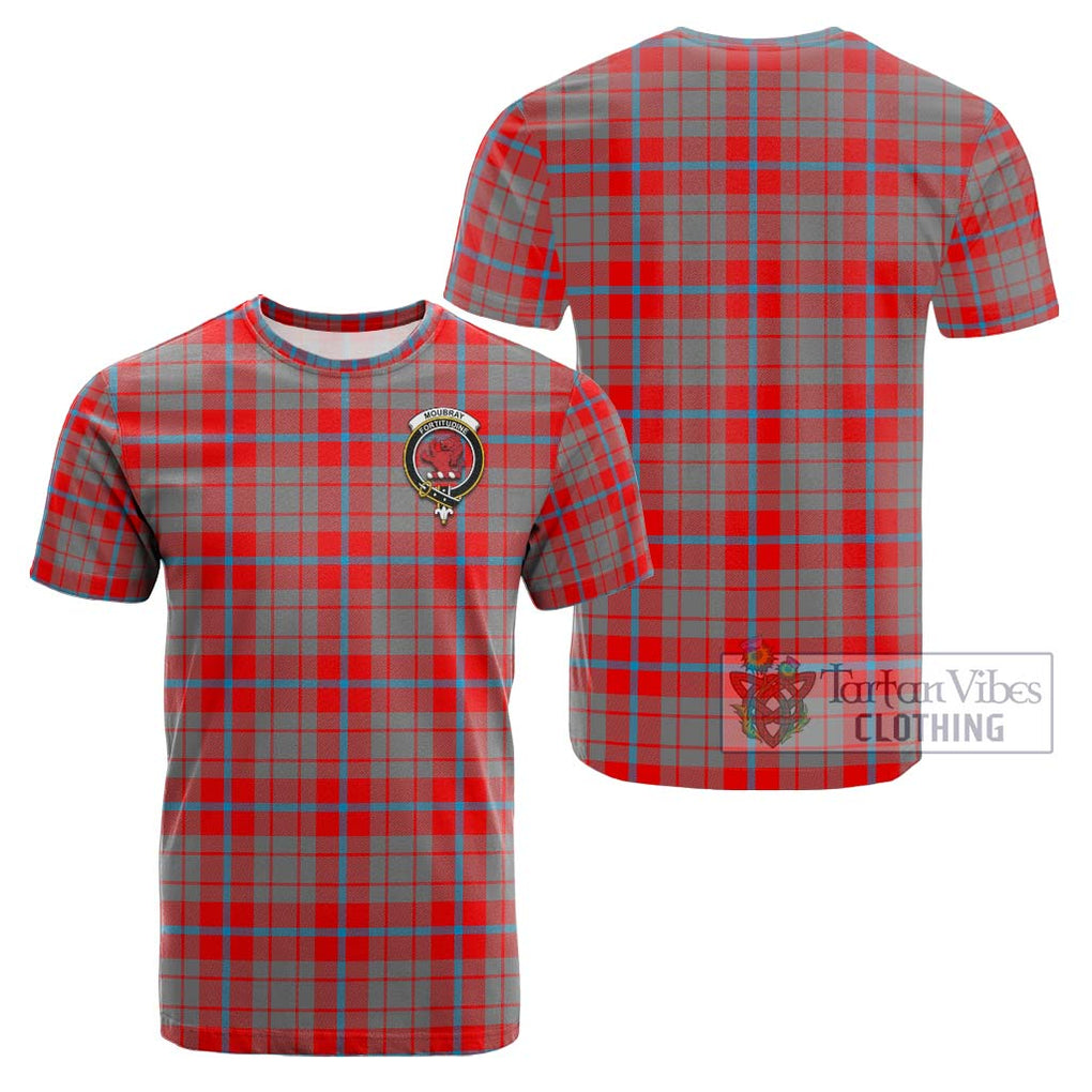 Moubray Tartan Cotton T-Shirt with Family Crest - Tartan Vibes Clothing