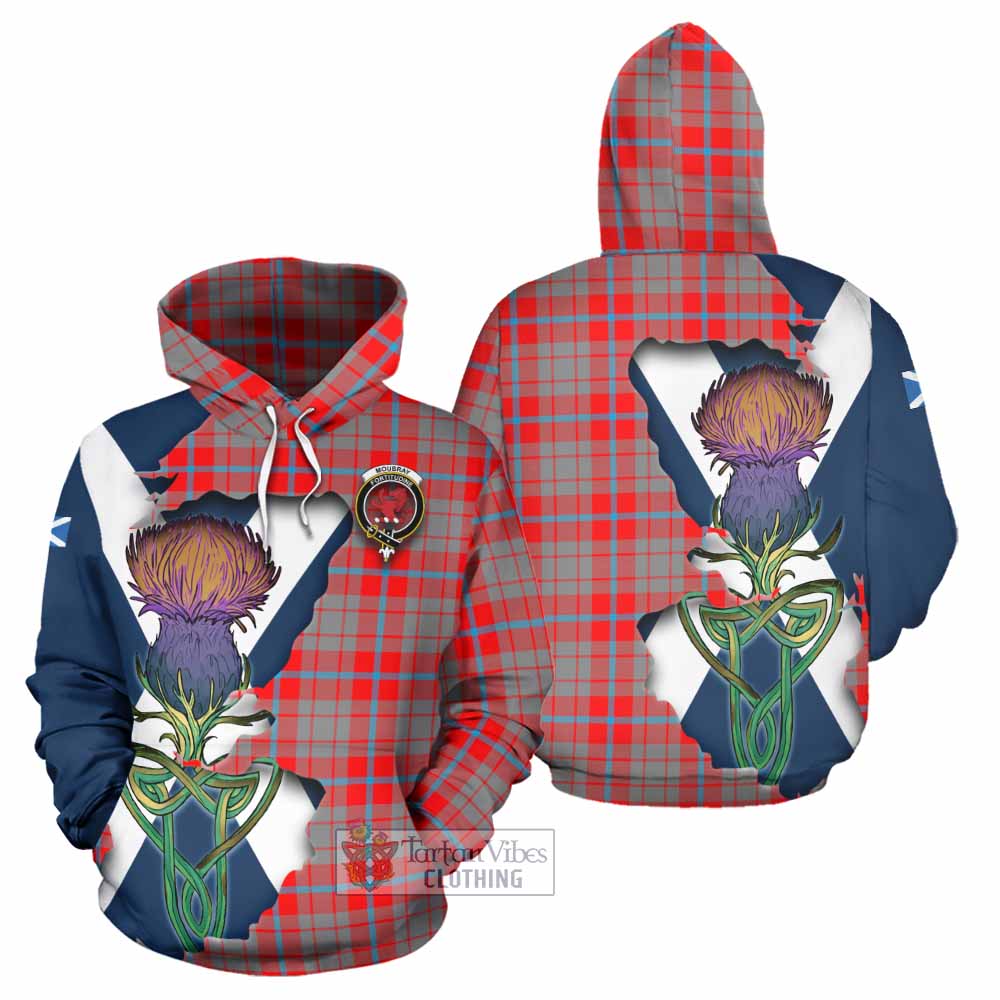 Moubray Tartan Family Crest Hoodie Scottish Thistle Celtic Inspired - Tartan Vibes Clothing