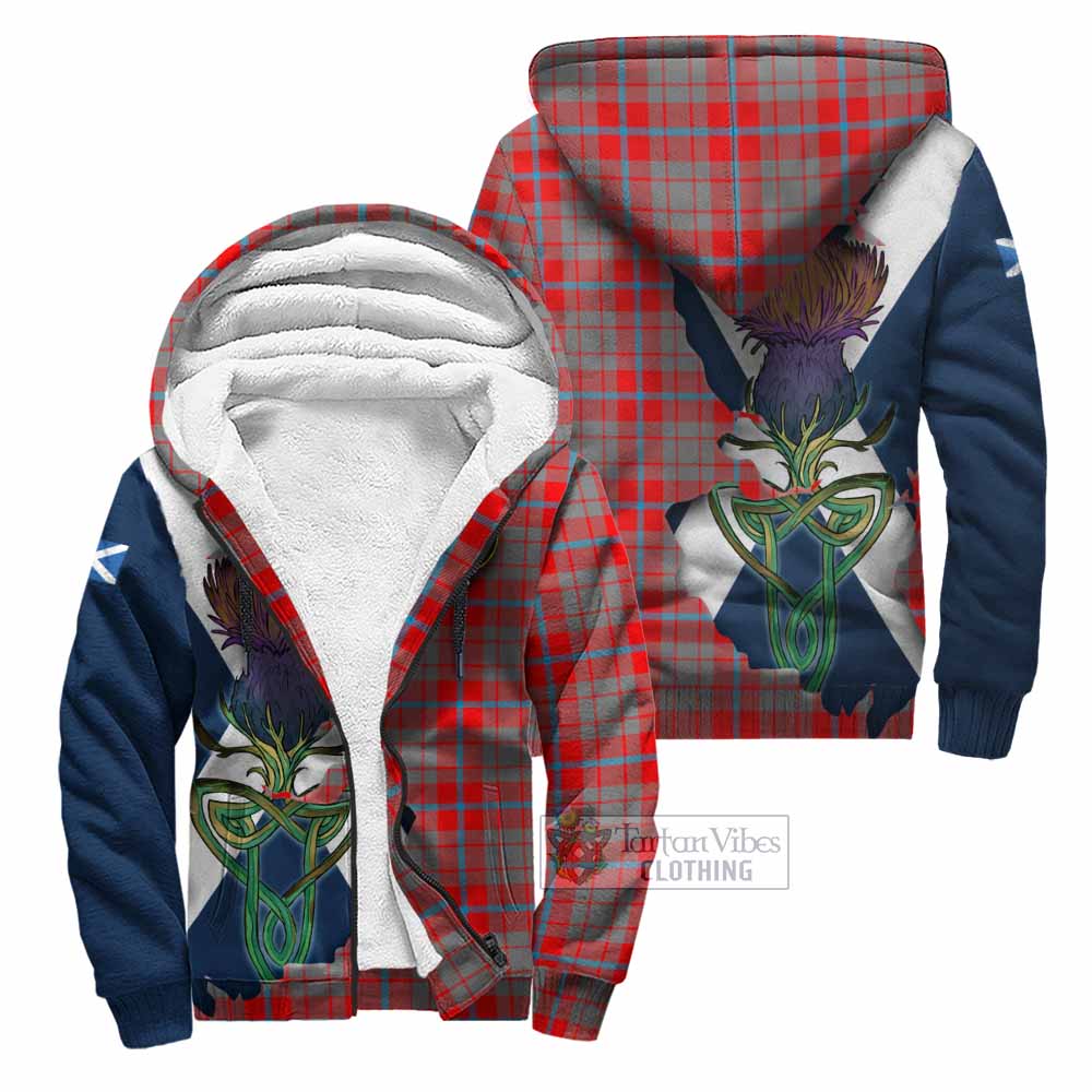 Moubray Tartan Family Crest Sherpa Hoodie Scottish Thistle Celtic Inspired Unisex - Tartan Vibes Clothing