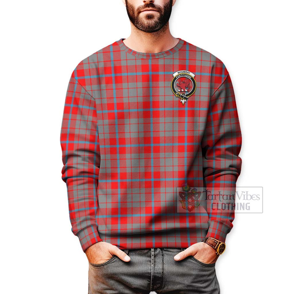 Moubray Tartan Sweatshirt with Family Crest Celtic Skull Style - Tartan Vibes Clothing