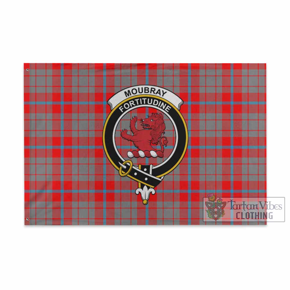 Tartan Vibes Clothing Moubray Tartan House Flag with Family Crest