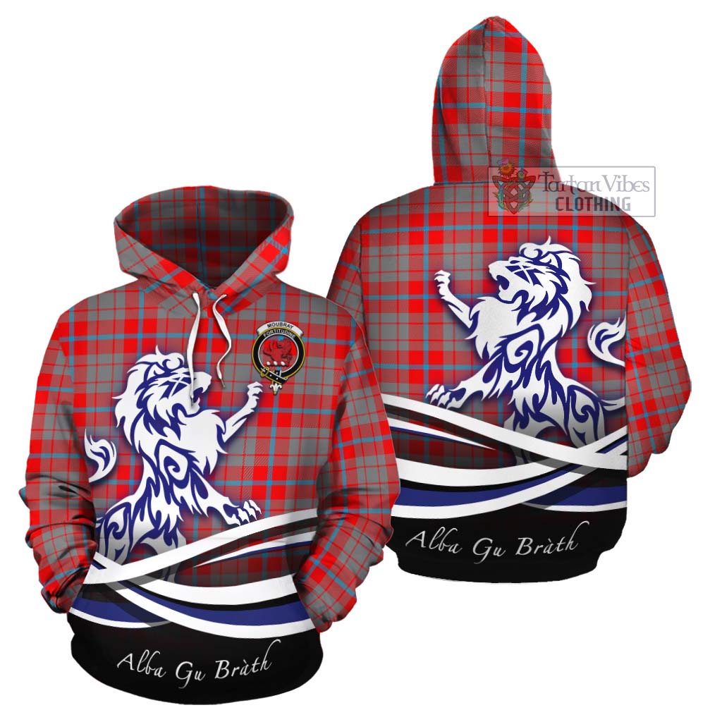 Moubray Tartan Cotton Hoodie with Alba Gu Brath Regal Lion Emblem Zip Hoodie - Tartan Vibes Clothing