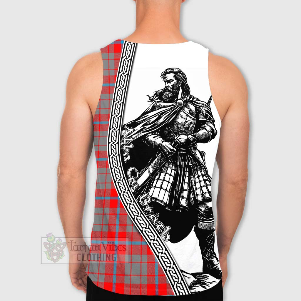 Moubray Tartan Clan Crest Men's Tank Top with Highlander Warrior Celtic Style - Tartan Vibes Clothing