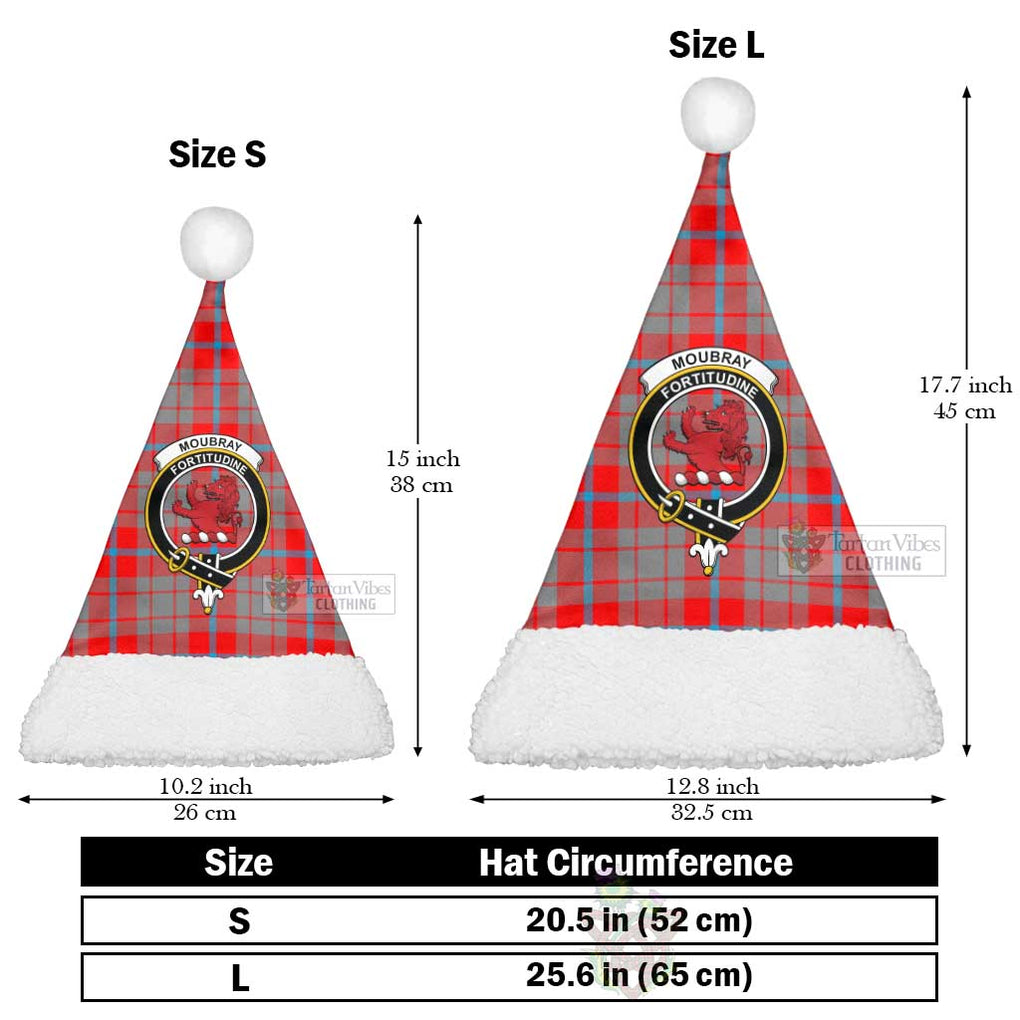Moubray Tartan Christmas Santa Hats with Family Crest Christmas Hat L 25.6in (65cm) - Tartan Vibes Clothing