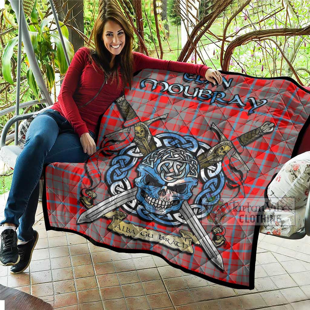 Moubray Tartan Quilt with Celtic Skull Alba Gu Brath Style - Tartan Vibes Clothing