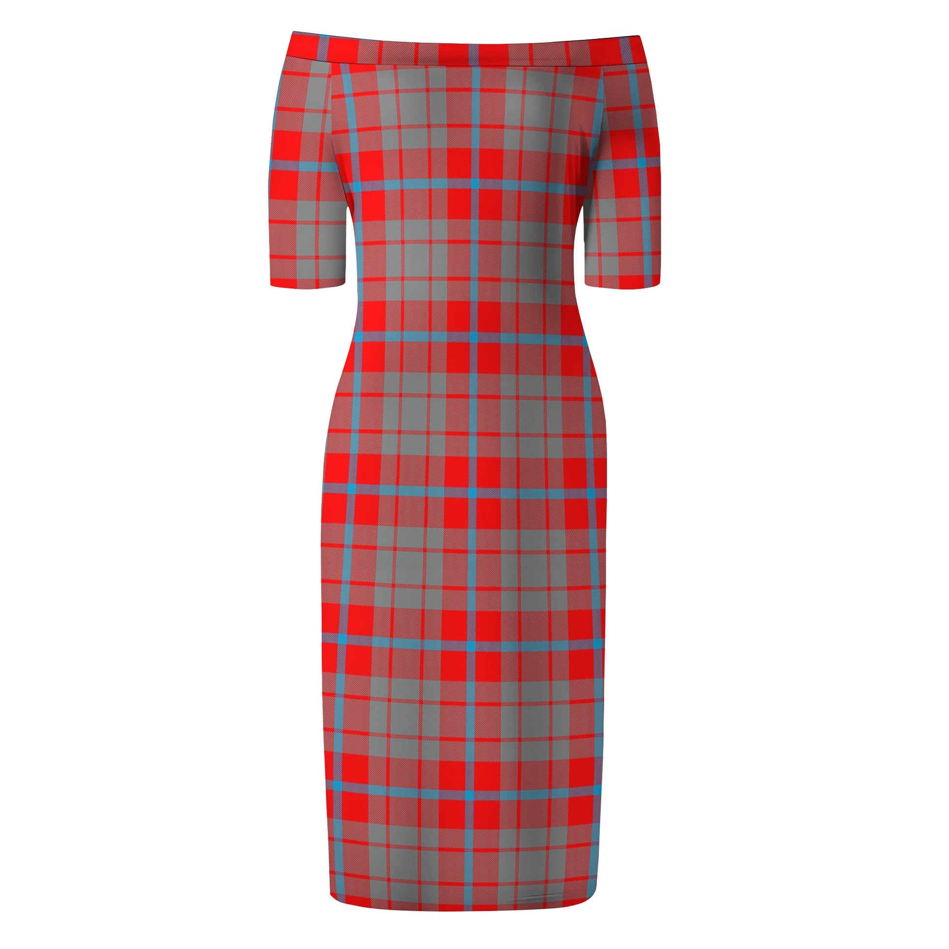 Moubray Tartan Off Shoulder Lady Dress - Tartan Vibes Clothing