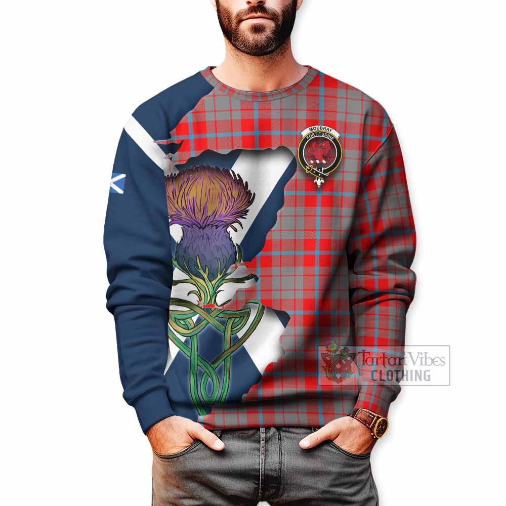 Tartan Vibes Clothing Moubray Tartan Family Crest Sweatshirt Scottish Thistle Celtic Inspired