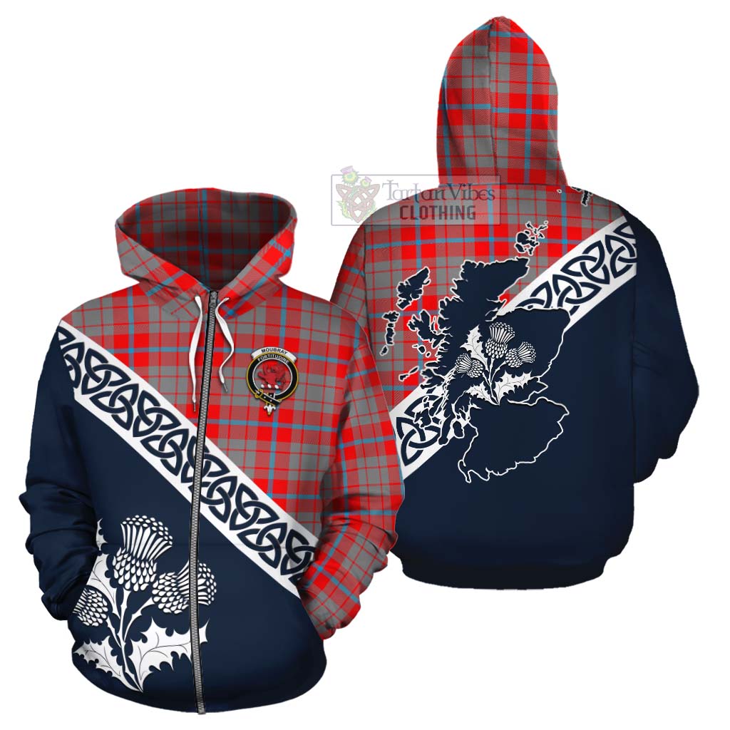 Moubray Tartan Cotton Hoodie Featuring Thistle and Scotland Map - Tartan Vibes Clothing